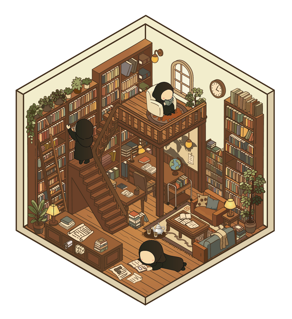 Scène Librairie Islamique - 1 scène + 4 planches de stickers